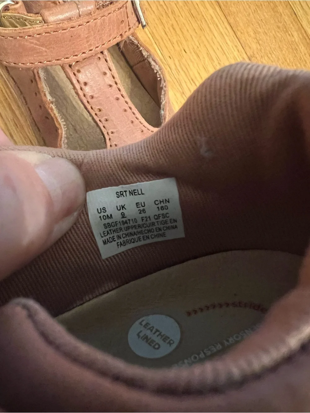Stride Rite SRT Nell T-Strap Mary Jane in a blush leather finish shoes